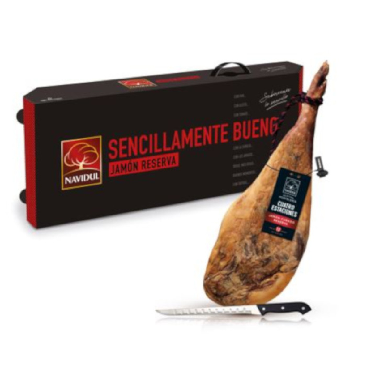  jamón 4 estaciones + cuchillo navidul navidad navidul